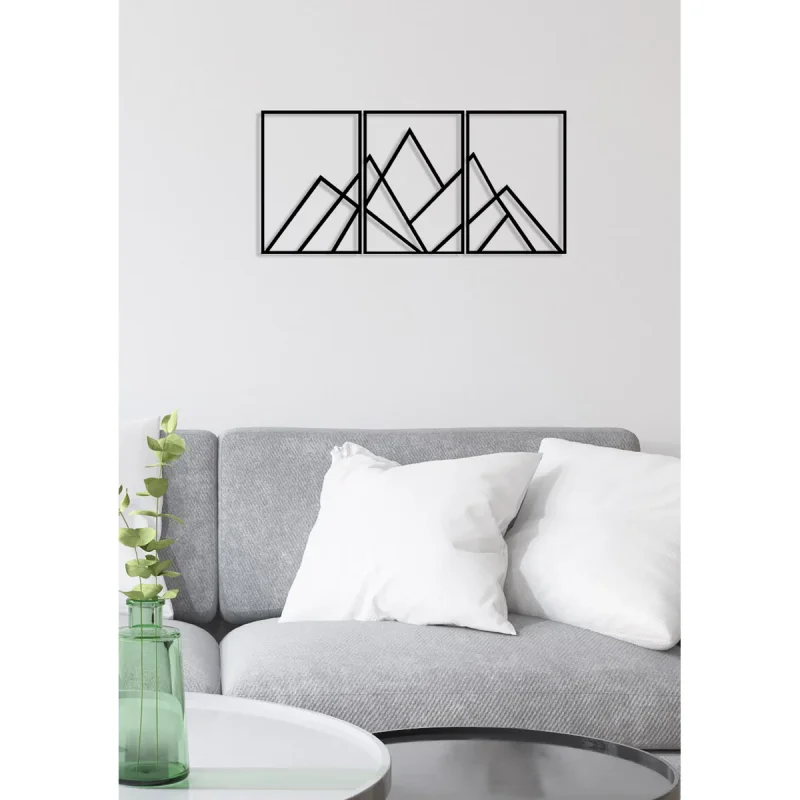 Decorazione in Metallo Montagna 15, Nero, Metallo, 120x0,15x57 cm, EPIKASA - Image 5