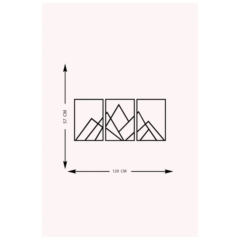 Decorazione in Metallo Montagna 15, Nero, Metallo, 120x0,15x57 cm, EPIKASA - Image 6