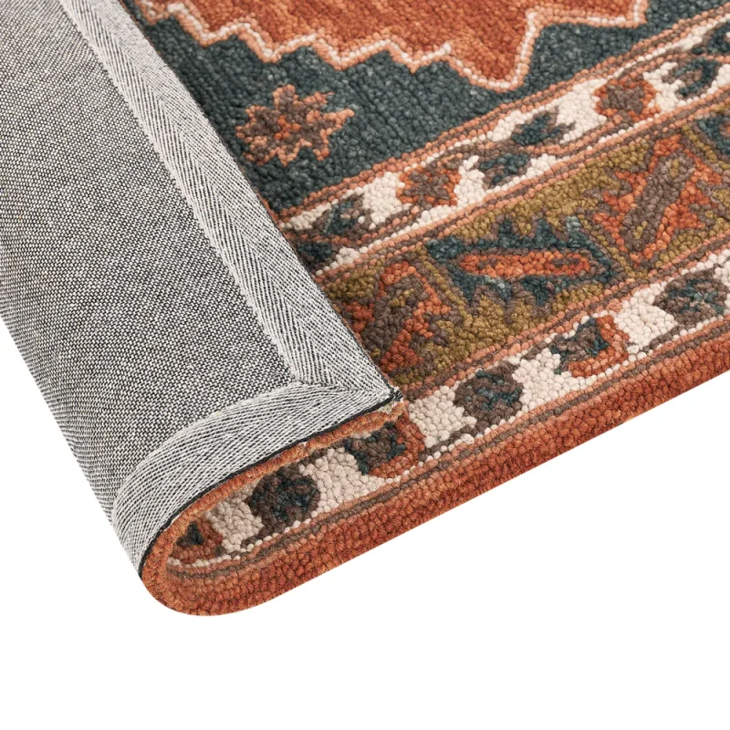 Tappeto multicolore lana 160 x 230 cm fatto a mano motivo geometrico orientale boho soggiorno camera da letto - Image 3