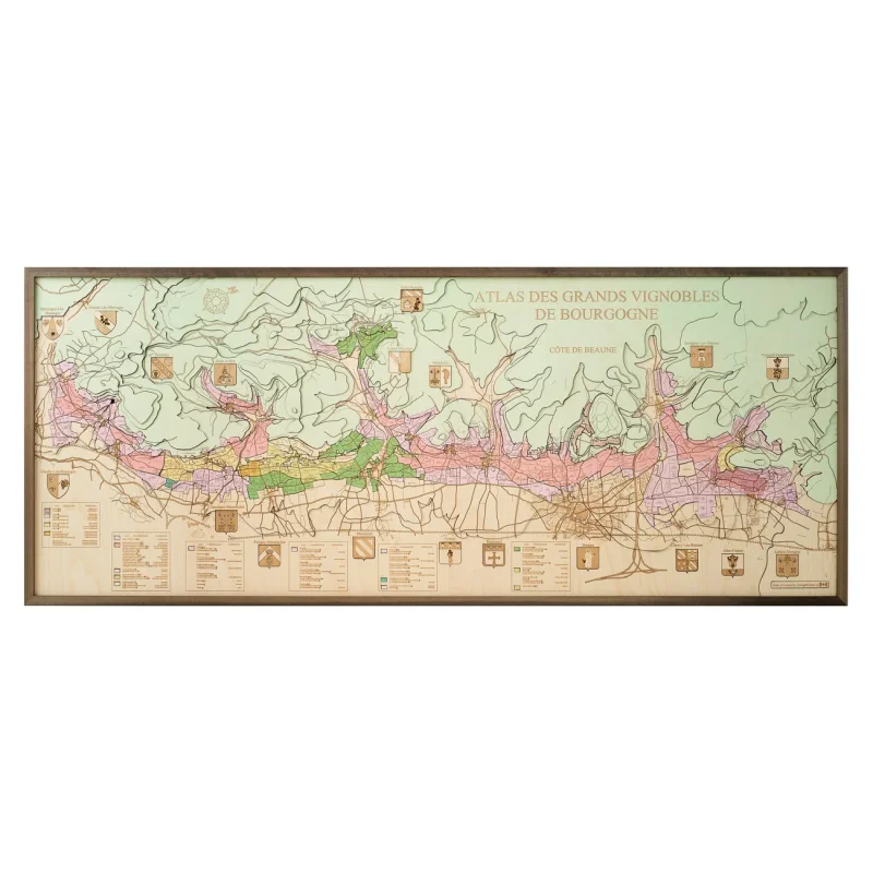 Mappa 3D con Cornice Cote de Beaune, Multicolore, Legno, 152x6x61 cm, CUTTING BROTHERS - Image 4