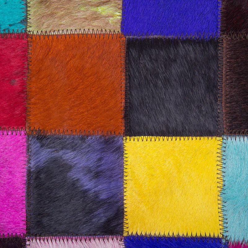 Tappeto Multicolore 200 x 300 cm Vera Pelle Bovina Patchwork Lavorato a Mano - Image 3