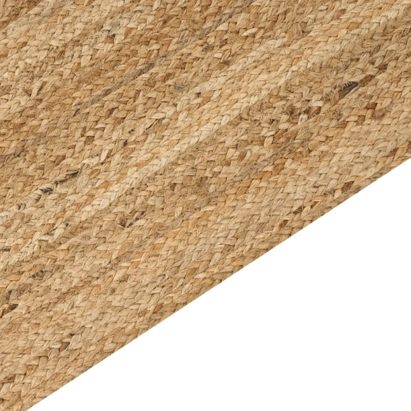 Tappeto in iuta intrecciata naturale in stile bohèmien con motivo intagliato 300 x 400 cm Beige camera da letto soggiorno - Image 3