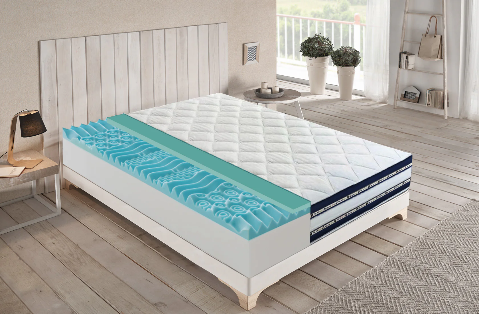 382636d5bc023780155b36225d70efbe76bc5904d9061f54cada0d41284cb4f2.webp Materasso Piazza e Mezza 120x200 in Memory Foam e Gel Rinfrescante Alto 26,5 cm - Ortopedico - Image 1