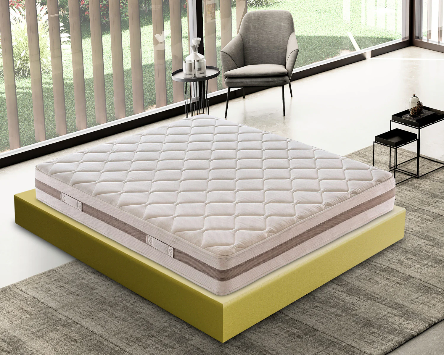 6b2d622a548331a3e1f82fde41dd48013757baddafba8703eadb542e61750022.webp Materasso Piazza e Mezza 140x190 in Waterfoam 11 zone differenziate Ortopedico - Image 1