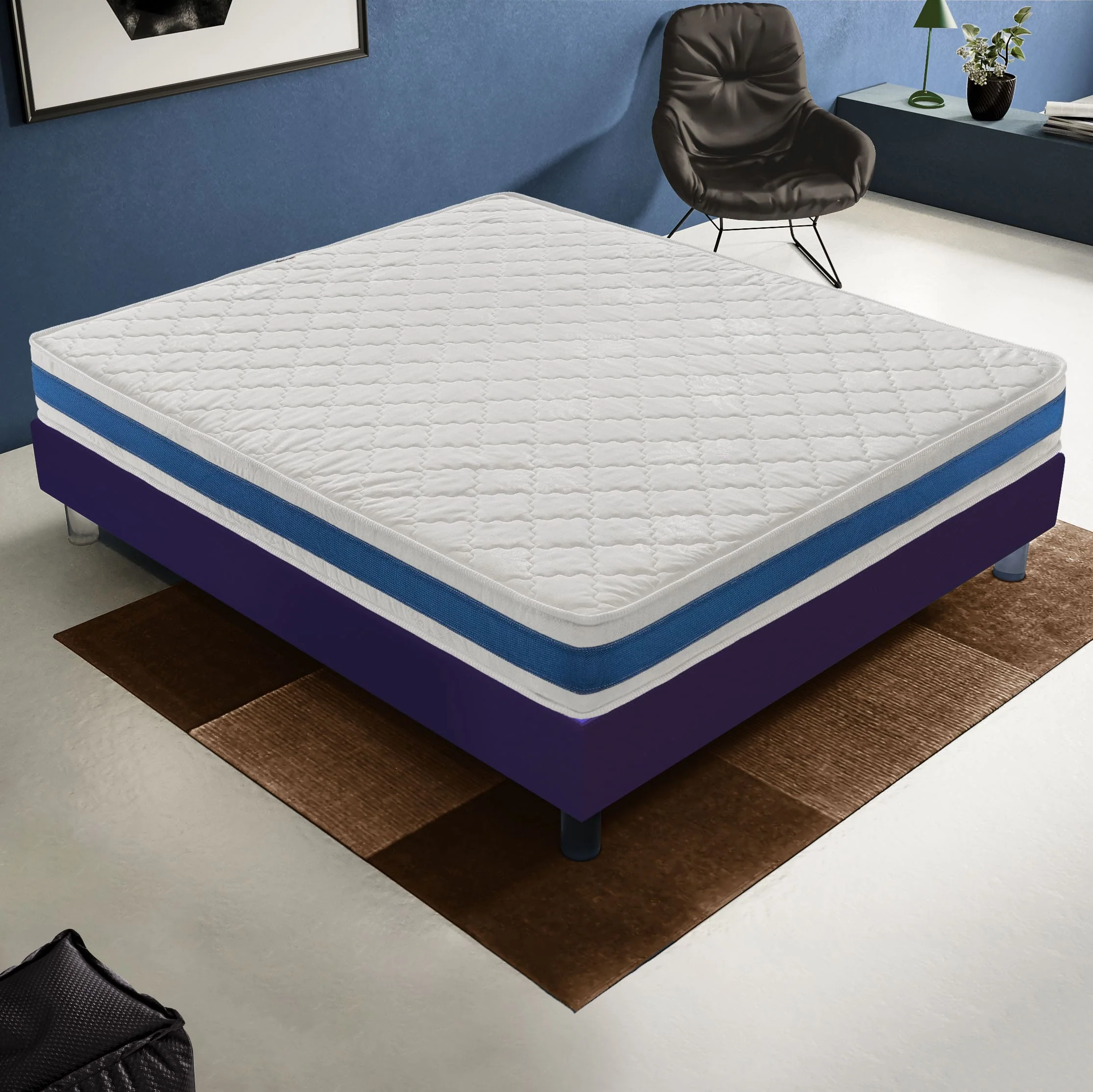 6e323685d574711ace6b26fc23ce25e8b3b9f22181cada451bd77ebb12ae6daf.webp Materasso Piazza e Mezza 120x190 in Waterfoam - Ortopedico - reversibile - 11 zone di comfort H2 - Image 1