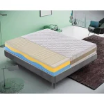 Materasso Piazza e Mezza 120x200 in memory foam, 3 strati, rivestimento sfoderabile, 5 cm di memory foam, 7 zone di comfort