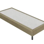 Letto Sommier Singolo 90x200 Tortora Rivestito - Resistente fino a 120 Kg per Persona