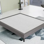 Letto Sommier Matrimoniale 160x190 Grigio Rivestito - Resistente fino a 120 Kg per Persona